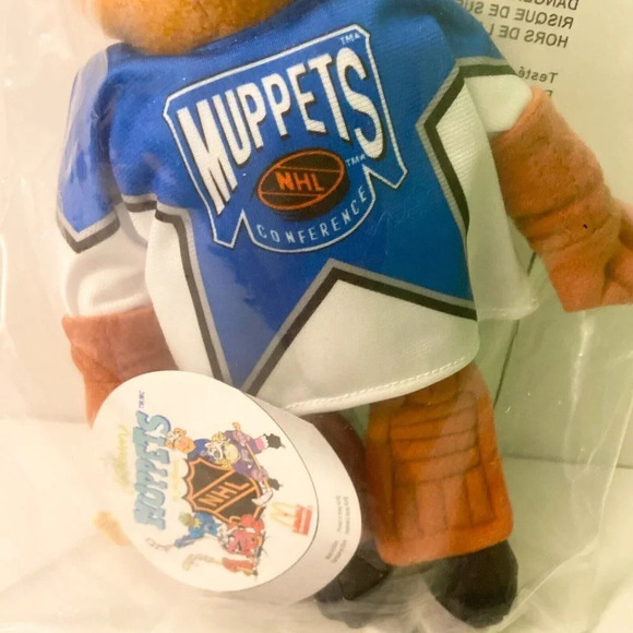 Vintage 1995 McDonalds Toy Fozzie Bear Muppets Hockey NHL Plush - Picture 3 of 9